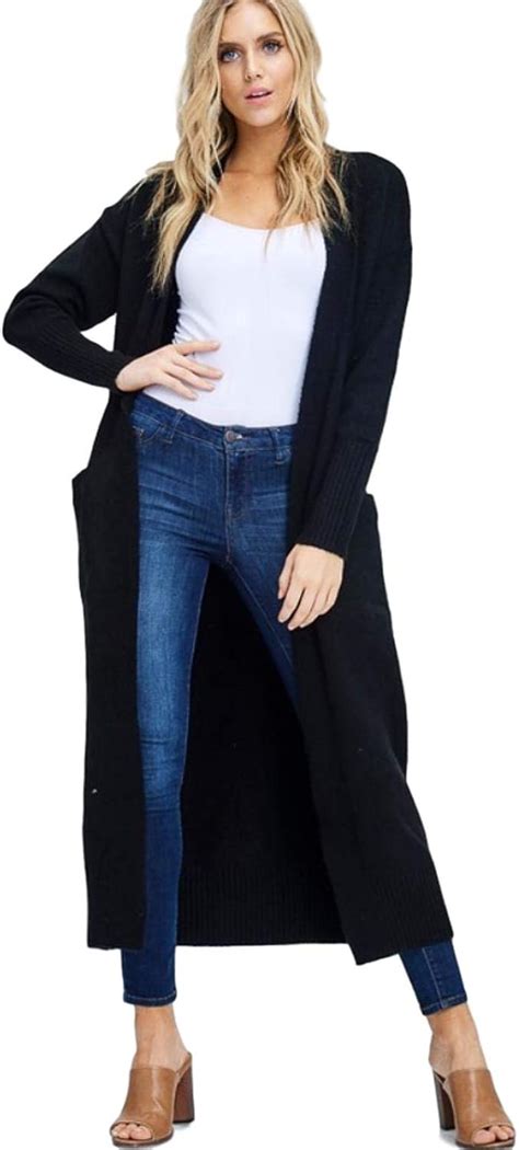 black cardigan amazon|full length black cardigan.